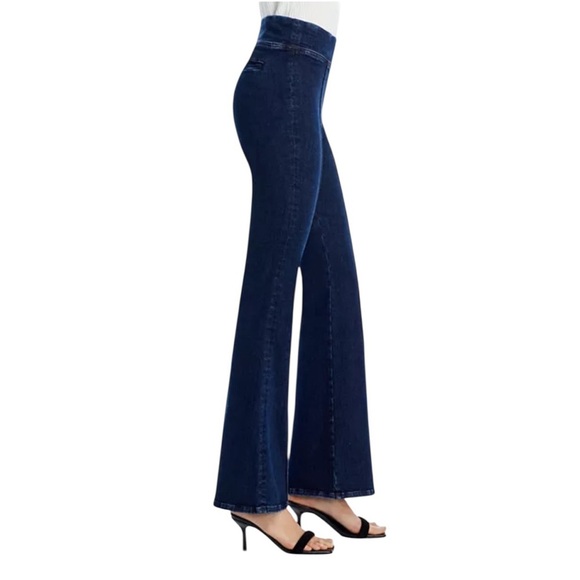Frame Jetset Flare High Rise Pintuck Keller Jeans Denim Stretch Organic Cotton - Picture 4 of 15